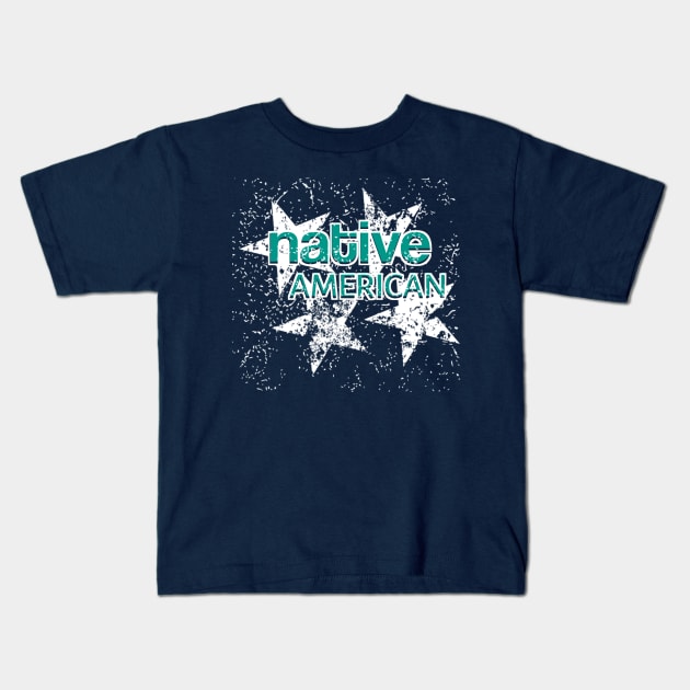 Native American And Stars Kids T-Shirt by radeckari25